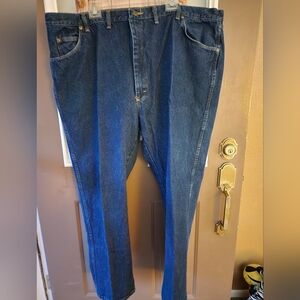 Mens Wrangler Jeans Dark Wash 100% Cotton Size 46x30 RUGGED WEAR